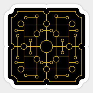 Gold Tone and Black Art Deco Geometric Circle Tile Design Sticker